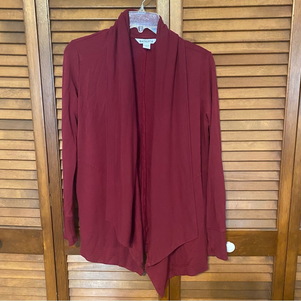 Athleta Pranayama Restore Cardigan Wrap Burgundy Size XXS